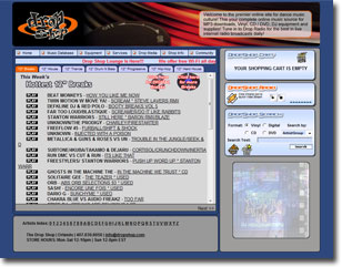 Archived homepage of The Drop Shop