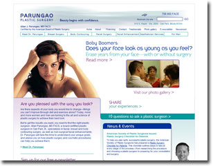 Archived homepage of Parungao Plastic Surgery