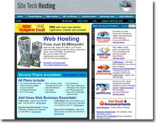 Archived homepage of Site Tech Hosting