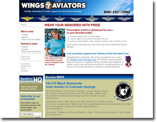 Archived homepage of Wings 4 Aviators